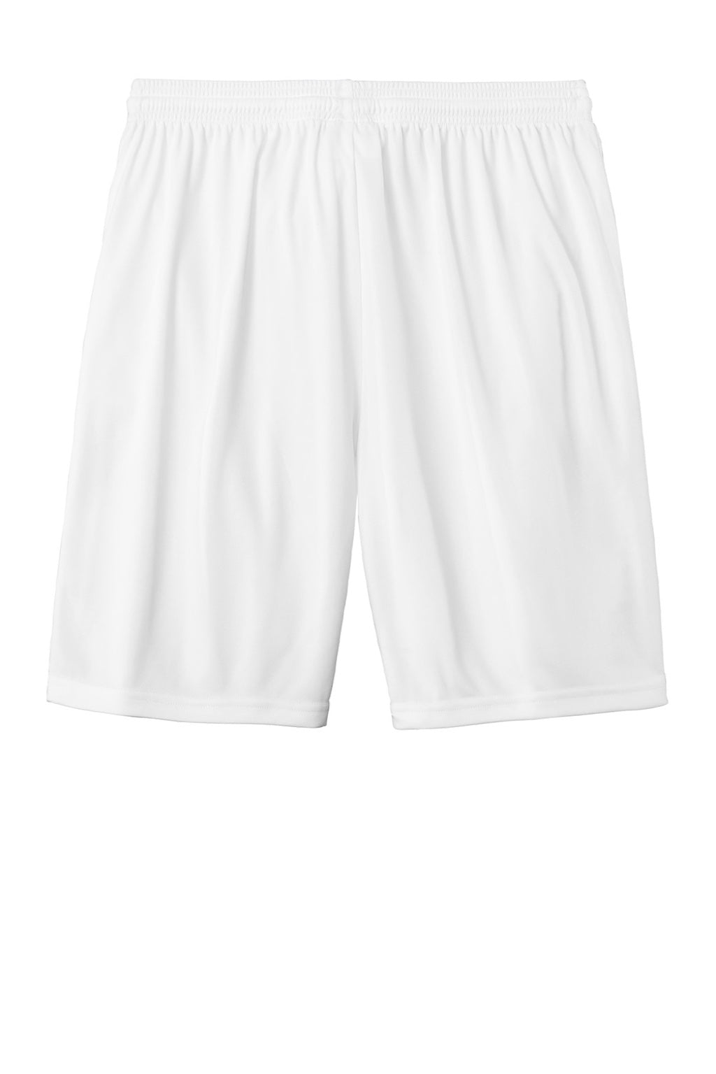 Sport-Tek ST103 Mens Moisture Wicking Competitor United Athletic Shorts White/Black Flat Back