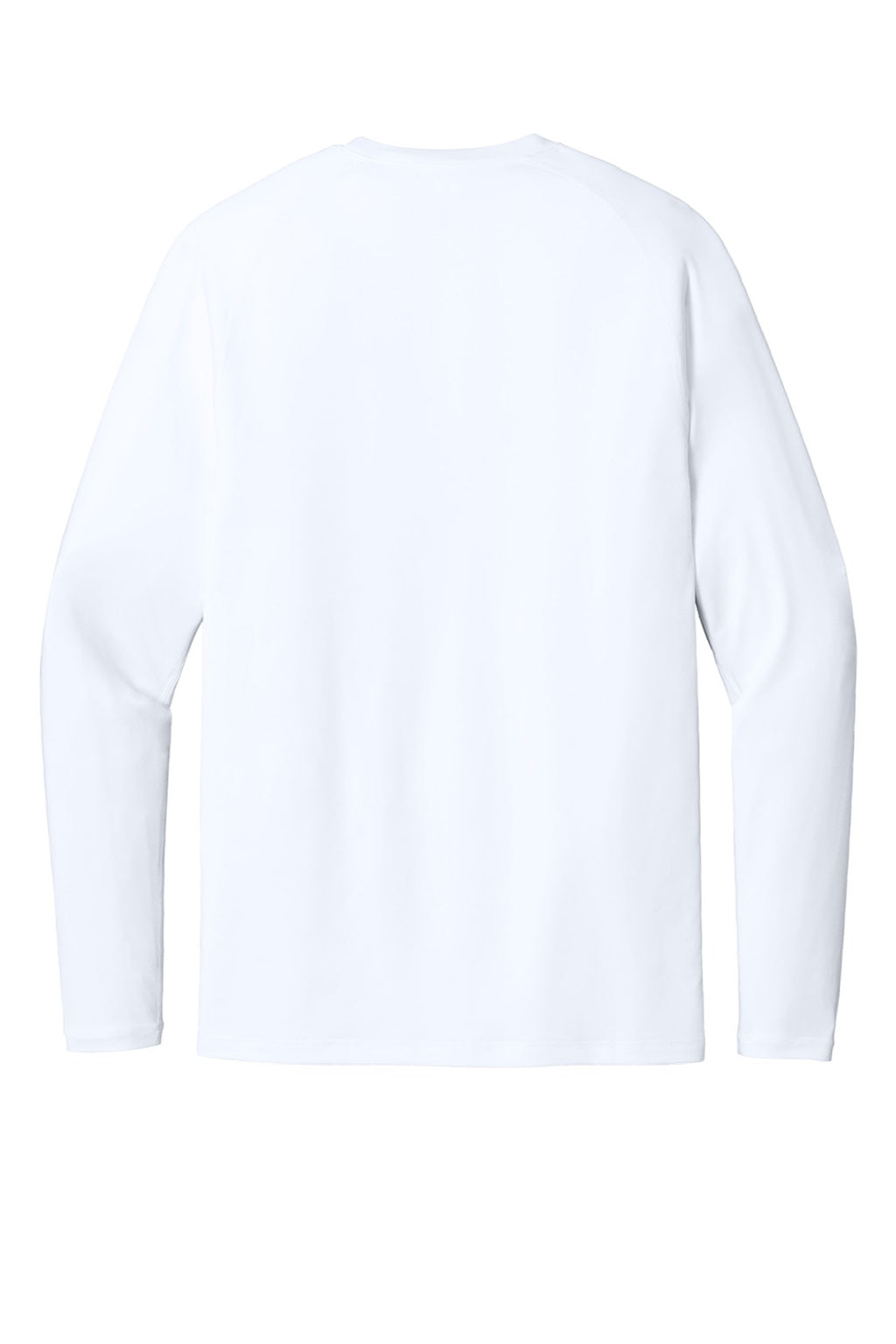 Sport-Tek ST120LS Mens PosiCharge Compression Long Sleeve Crewneck T-Shirt White Flat Back