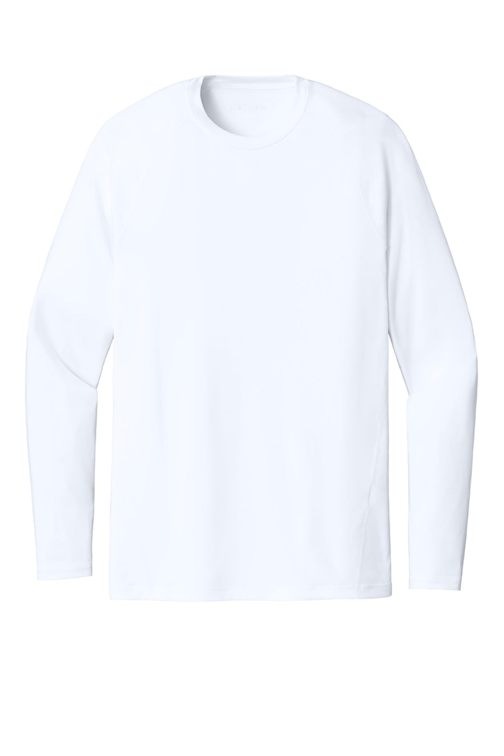 Sport-Tek ST120LS Mens PosiCharge Compression Long Sleeve Crewneck T-Shirt White Flat Front