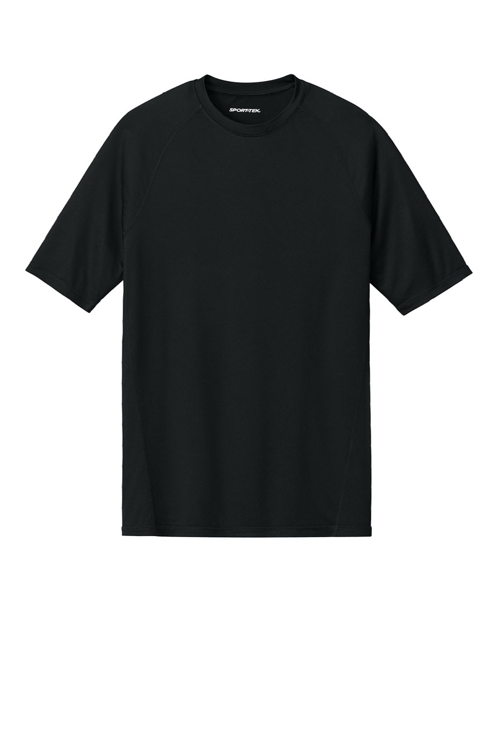 Sport-Tek ST120 Mens PosiCharge Compression Short Sleeve Crewneck T-Shirt Black Flat Front