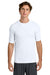 Sport-Tek ST120 Mens PosiCharge Compression Short Sleeve Crewneck T-Shirt White Model Front