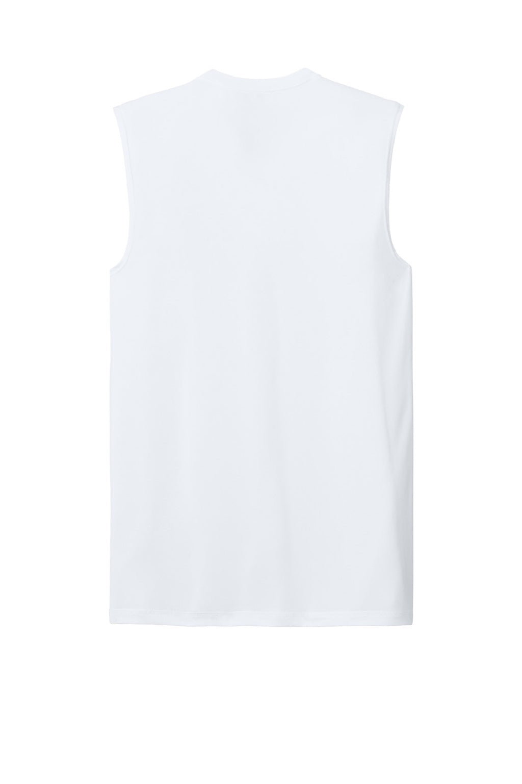 Sport-Tek ST121SL Mens PosiCharge Compression Tank Top White Flat Back