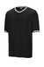 Sport-Tek ST221 Mens Tough Mesh V-Neck Baseball Jersey Black Form Front