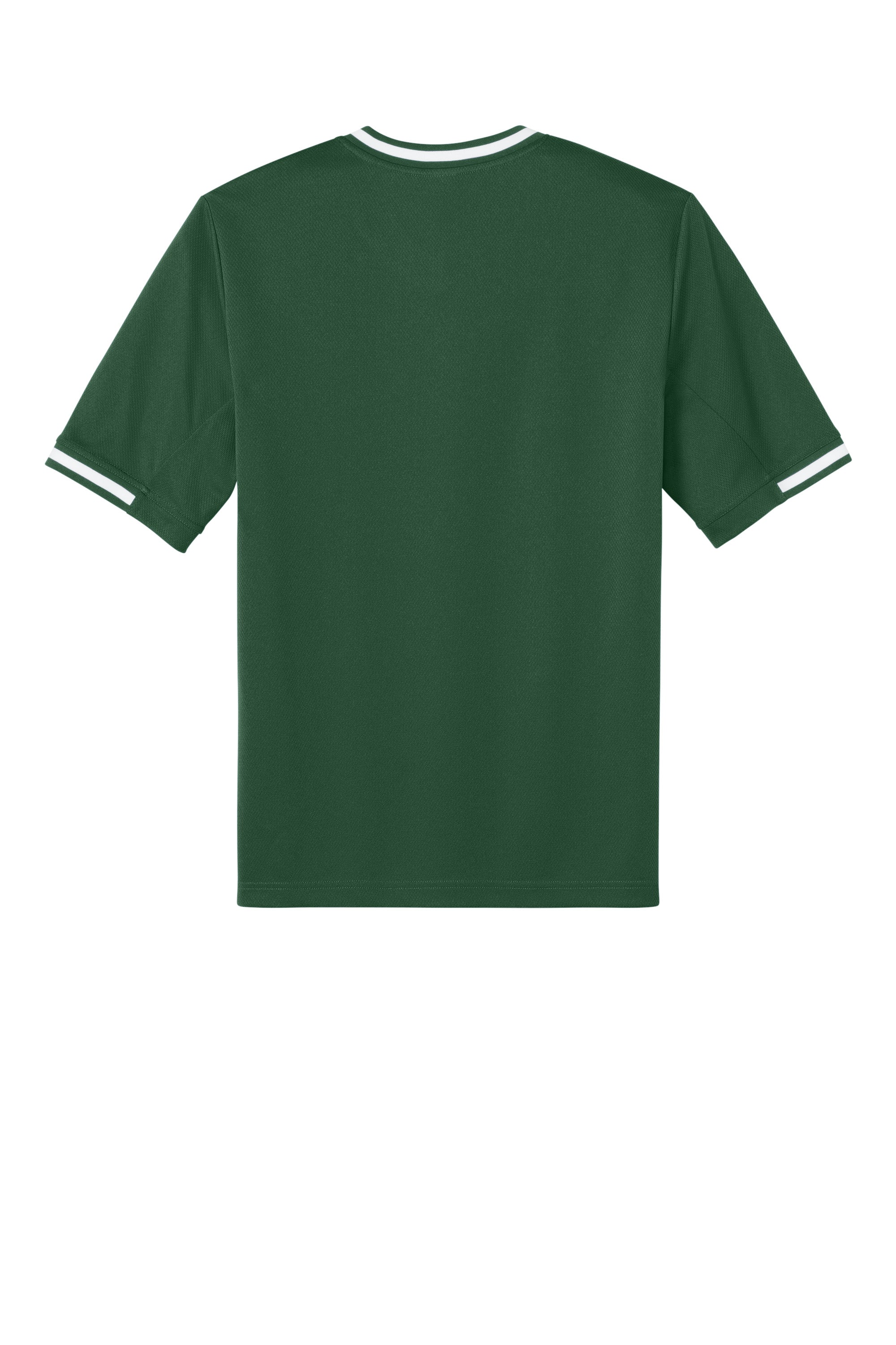 Sport-Tek ST221 Mens Tough Mesh V-Neck Baseball Jersey Forest Green Flat Back