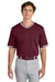 Sport-Tek ST221 Mens Tough Mesh V-Neck Baseball Jersey Maroon Model Front