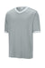 Sport-Tek ST221 Mens Tough Mesh V-Neck Baseball Jersey Silver Grey Form Front