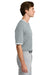 Sport-Tek ST221 Mens Tough Mesh V-Neck Baseball Jersey Silver Grey Model Side