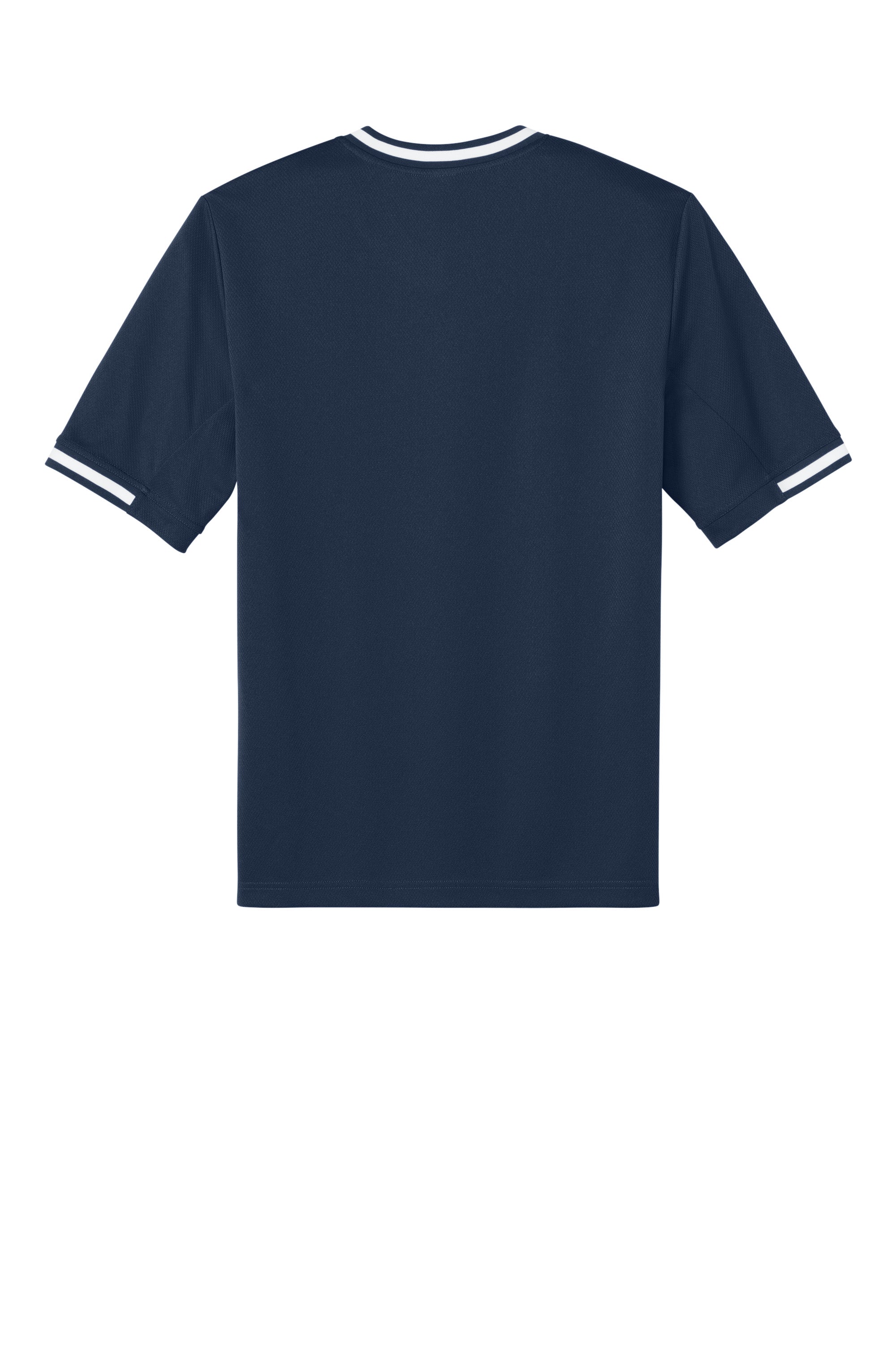 Sport-Tek ST221 Mens Tough Mesh V-Neck Baseball Jersey True Navy Blue Flat Back