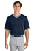 Sport-Tek ST221 Mens Tough Mesh V-Neck Baseball Jersey True Navy Blue Model Front