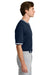Sport-Tek ST221 Mens Tough Mesh V-Neck Baseball Jersey True Navy Blue Model Side