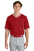 Sport-Tek ST221 Mens Tough Mesh V-Neck Baseball Jersey True Red Model Front