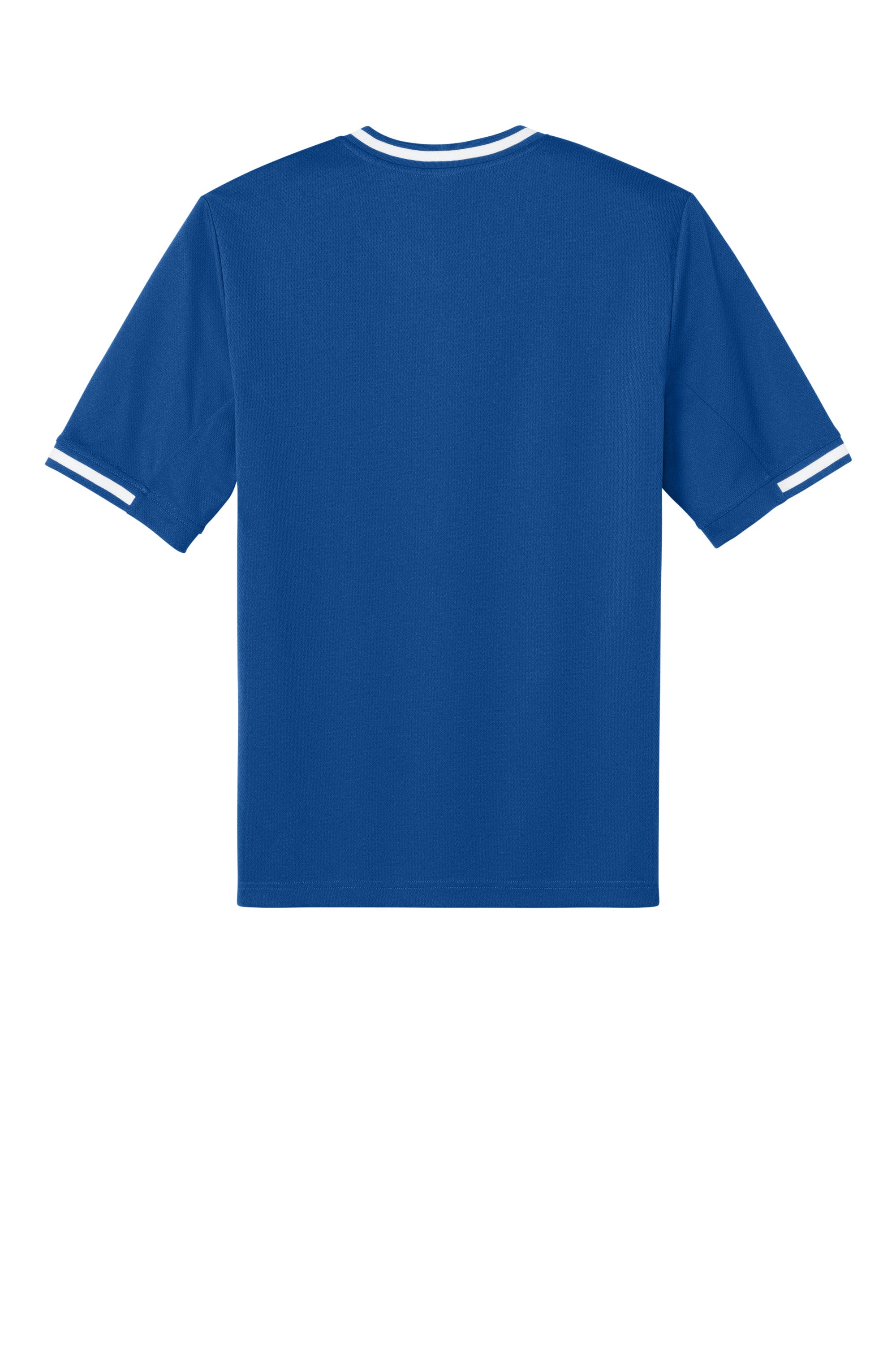 Sport-Tek ST221 Mens Tough Mesh V-Neck Baseball Jersey True Royal Blue Flat Back
