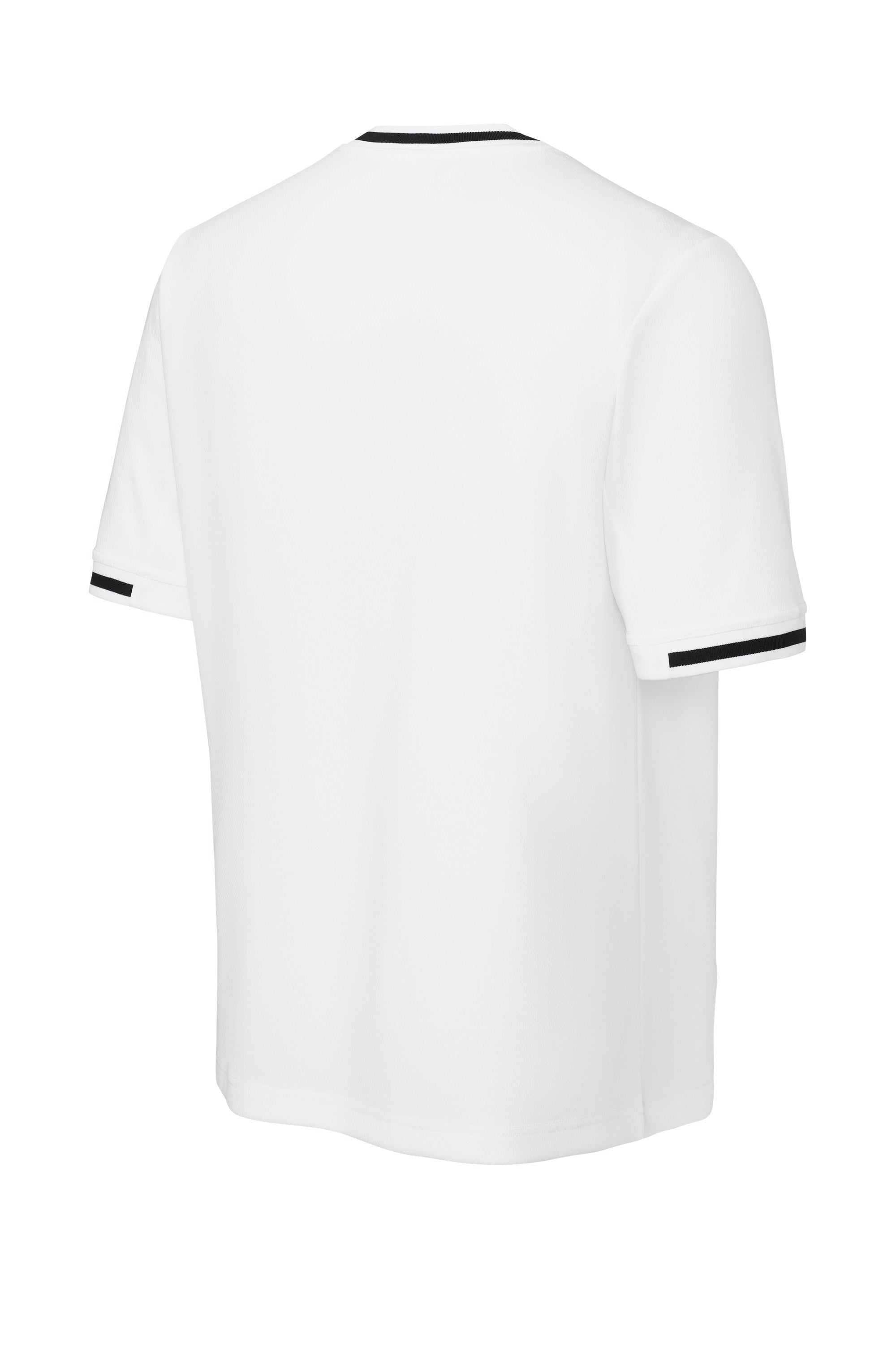 Sport-Tek ST221 Mens Tough Mesh V-Neck Baseball Jersey White Forn Back