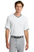 Sport-Tek ST221 Mens Tough Mesh V-Neck Baseball Jersey White Model Front