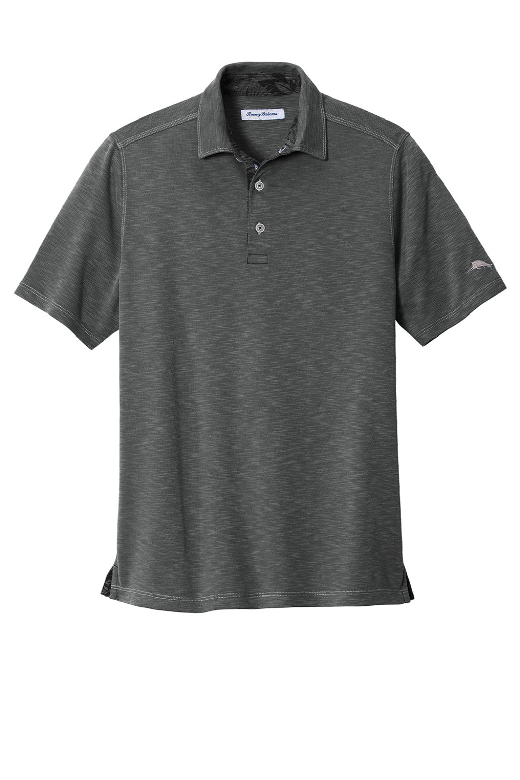 Tommy Bahama ST224065TB Mens Palmetto Paradise Short Sleeve Polo Shirt Black Flat Front