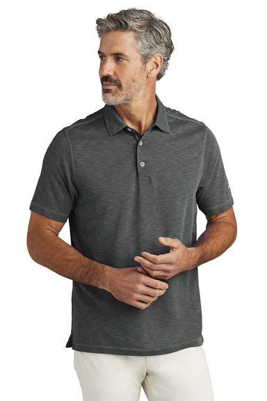 Tommy Bahama ST224065TB Mens Palmetto Paradise Short Sleeve Polo Shirt Black Model Front