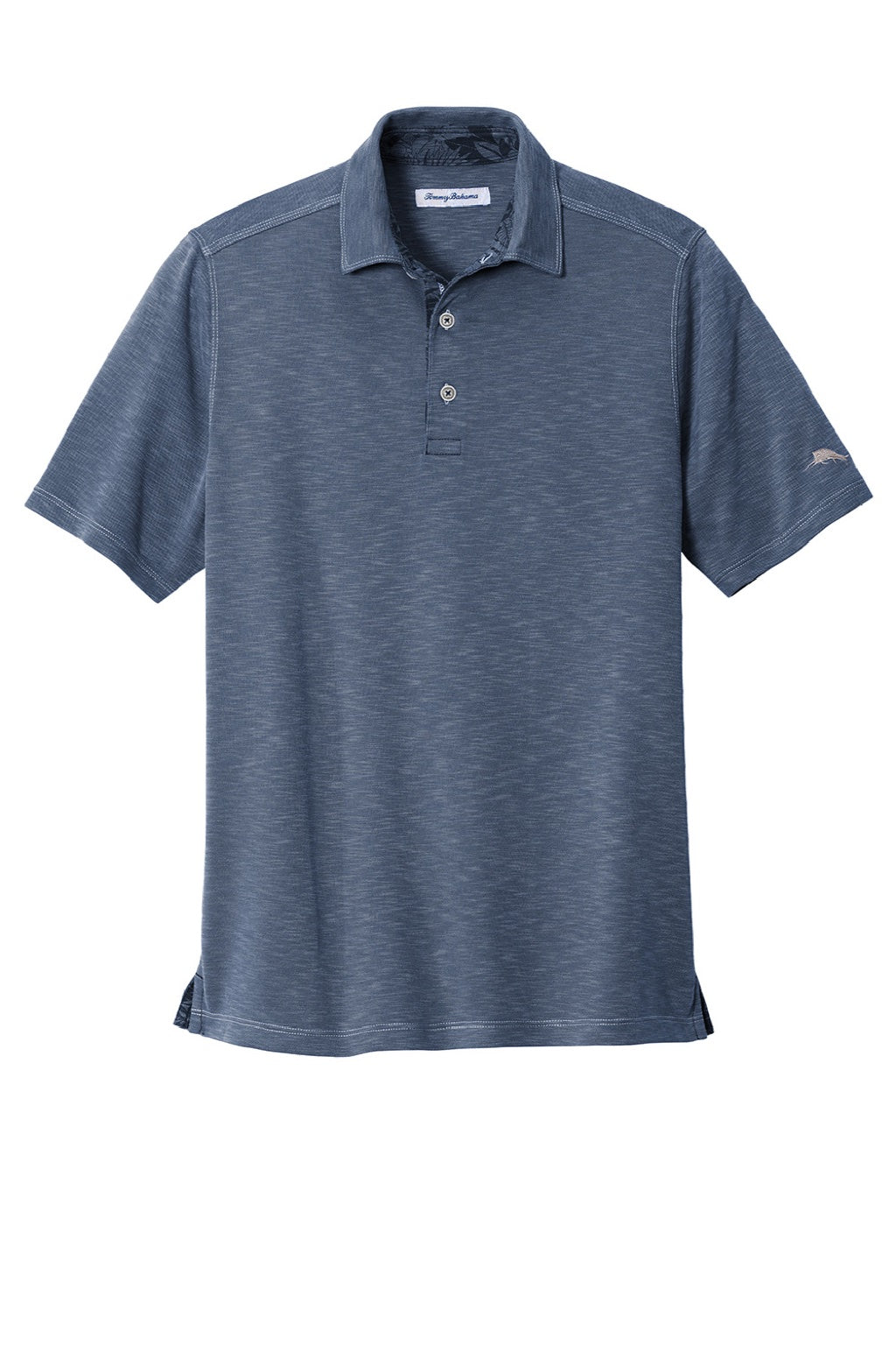 Tommy Bahama ST224065TB Mens Palmetto Paradise Short Sleeve Polo Shirt Denim Blue Flat Front