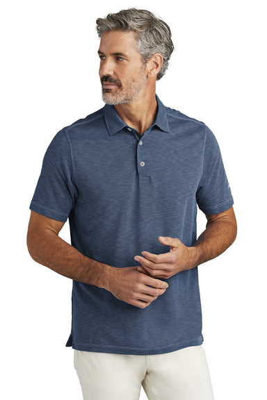 Tommy Bahama ST224065TB Mens Palmetto Paradise Short Sleeve Polo Shirt Denim Blue Model Front