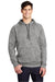 Sport-Tek ST225 Mens Electric Heather Moisture Wicking Fleece Hooded Sweatshirt Hoodie w/ Pouch Pocket Black Electric Model Front