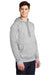 Sport-Tek ST225 Mens Electric Heather Moisture Wicking Fleece Hooded Sweatshirt Hoodie w/ Pouch Pocket Silver Grey Electric Model 3q