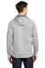 Sport-Tek ST225 Mens Electric Heather Moisture Wicking Fleece Hooded Sweatshirt Hoodie w/ Pouch Pocket Silver Grey Electric Model Back