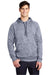 Sport-Tek ST225 Mens Electric Heather Moisture Wicking Fleece Hooded Sweatshirt Hoodie w/ Pouch Pocket True Navy Blue Electric Model Front