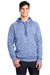 Sport-Tek ST225 Mens Electric Heather Moisture Wicking Fleece Hooded Sweatshirt Hoodie w/ Pouch Pocket True Royal Blue Electric Model Front