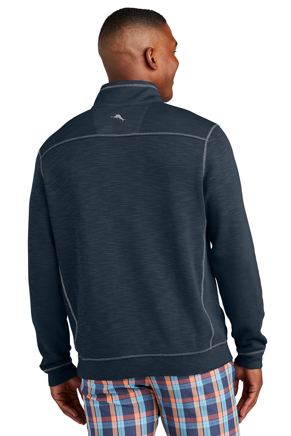 Tommy Bahama ST226342TB Mens Tobago Bay 1/4 Zip Sweatshirt Blue Note Model Back