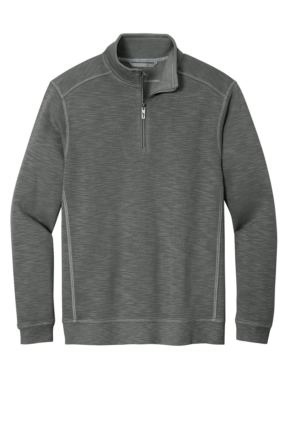 Tommy Bahama ST226342TB Mens Tobago Bay 1/4 Zip Sweatshirt Cave Grey Flat Front