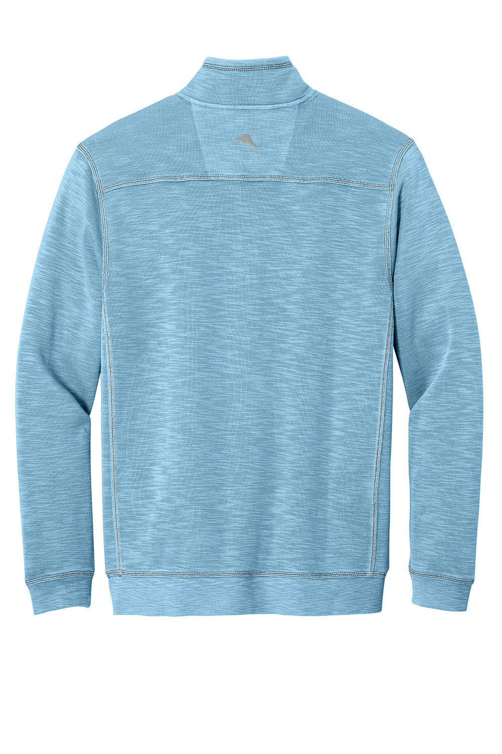 Tommy Bahama ST226342TB Mens Tobago Bay 1/4 Zip Sweatshirt Light Sky Blue Flat Back