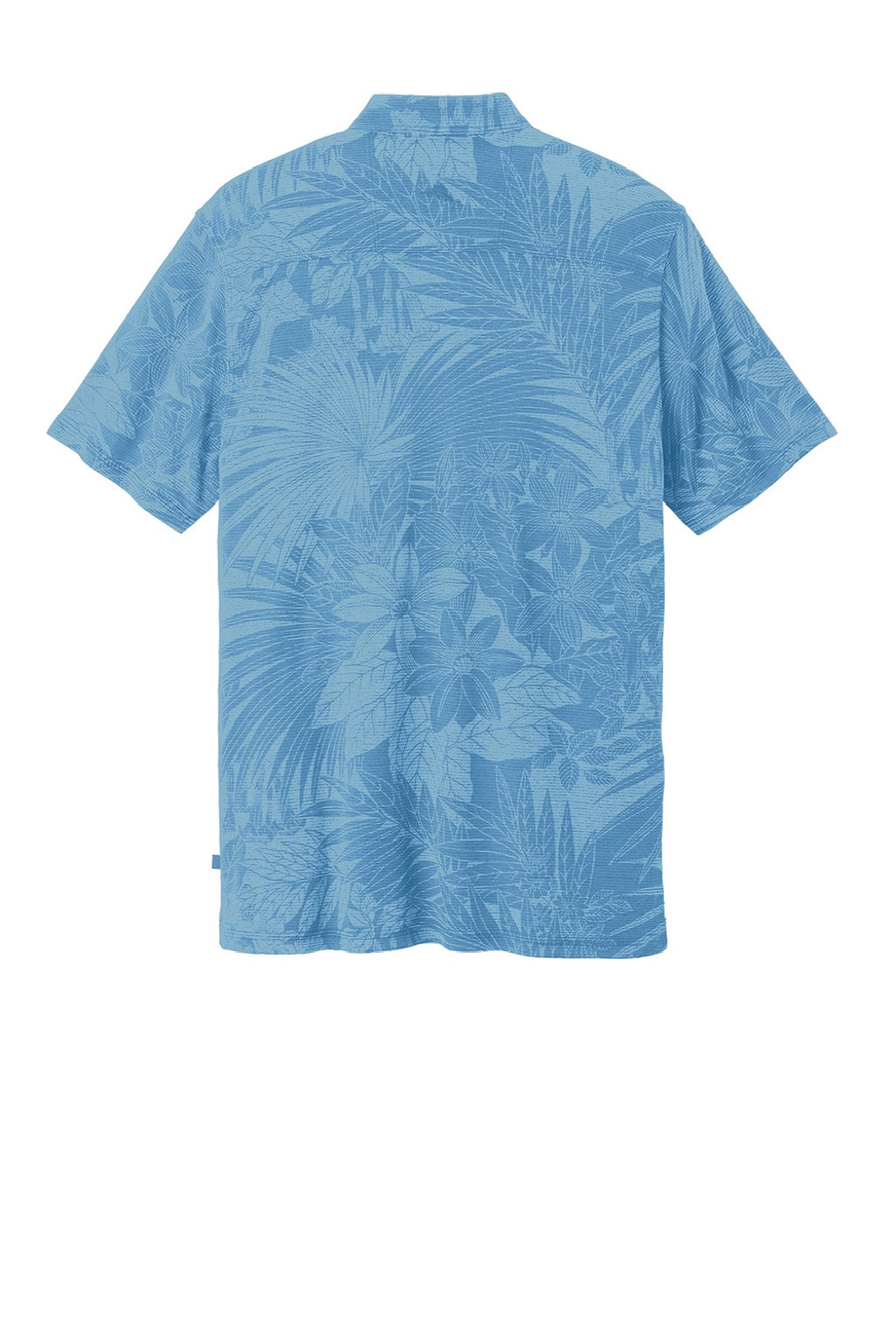 Tommy Bahama ST227544TB Mens Santiago Paradise Moisture Wicking Short Sleeve Polo Shirt Chambray Blue Flat Back