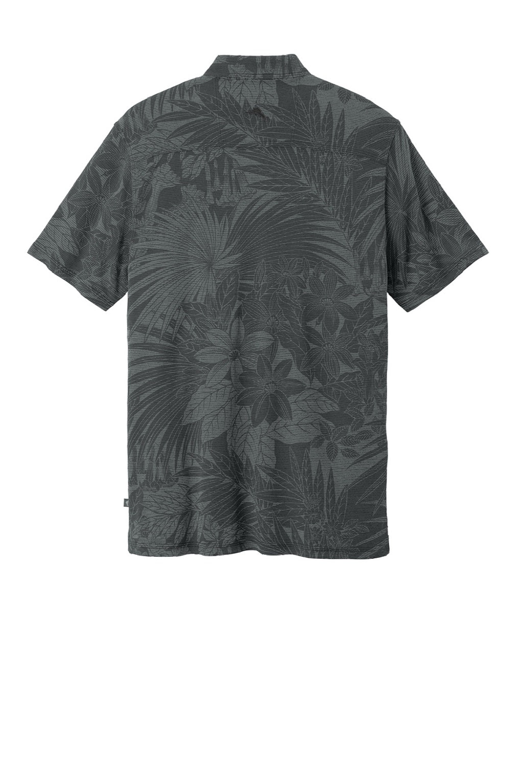 Tommy Bahama ST227544TB Mens Santiago Paradise Moisture Wicking Short Sleeve Polo Shirt Coal Grey Flat Back