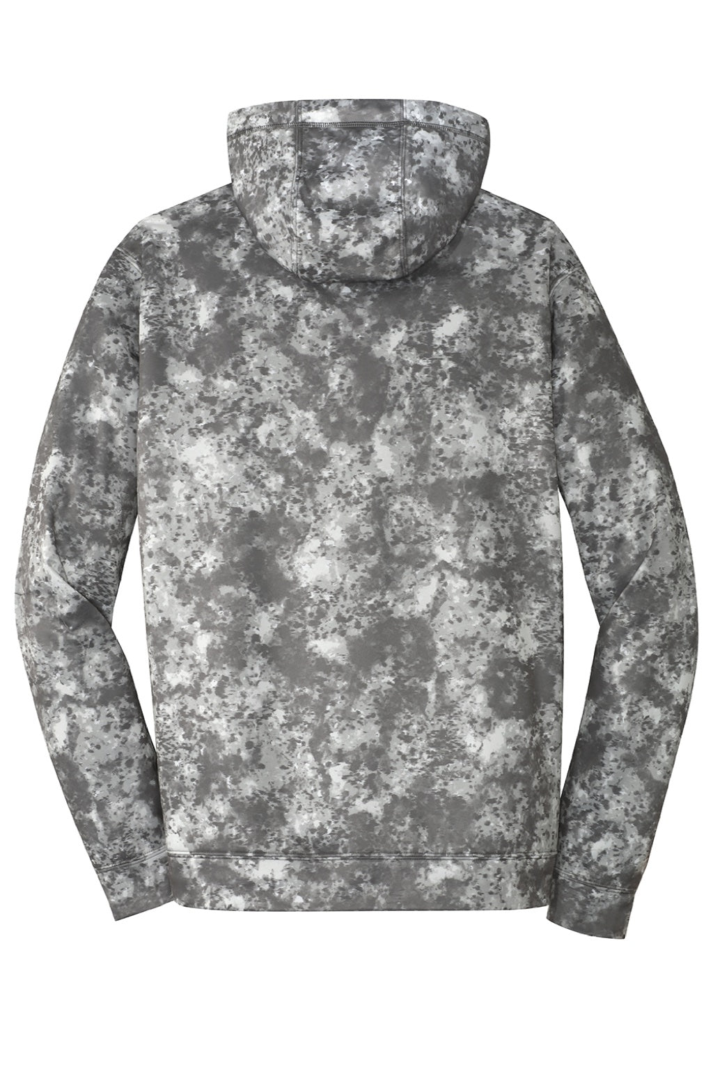 Sport-Tek ST230 Mens Sport-Wick Mineral Freeze Moisture Wicking Fleece Hooded Sweatshirt Hoodie w/ Pouch Pocket Dark Smoke Grey Flat Back