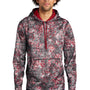 Sport-Tek Mens Sport-Wick Mineral Freeze Moisture Wicking Fleece Hooded Sweatshirt Hoodie w/ Pouch Pocket - Deep Red