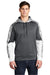 Sport-Tek ST231 Mens Sport-Wick Mineral Freeze Moisture Wicking Fleece Hooded Sweatshirt Hoodie w/ Pouch Pocket Dark Smoke Grey Model Front