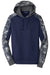 Sport-Tek ST231 Mens Sport-Wick Mineral Freeze Moisture Wicking Fleece Hooded Sweatshirt Hoodie w/ Pouch Pocket True Navy Blue Flat Front
