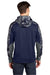 Sport-Tek ST231 Mens Sport-Wick Mineral Freeze Moisture Wicking Fleece Hooded Sweatshirt Hoodie w/ Pouch Pocket True Navy Blue Model Back