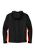 Sport-Tek ST235 Mens Sport-Wick Moisture Wicking Fleece Hooded Sweatshirt Hoodie w/ Pouch Pocket Black/Deep Orange Flat Back