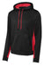 Sport-Tek ST235 Mens Sport-Wick Moisture Wicking Fleece Hooded Sweatshirt Hoodie w/ Pouch Pocket Black/Deep Red Flat Front