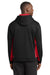 Sport-Tek ST235 Mens Sport-Wick Moisture Wicking Fleece Hooded Sweatshirt Hoodie w/ Pouch Pocket Black/Deep Red Model Back