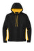 Sport-Tek ST235 Mens Sport-Wick Moisture Wicking Fleece Hooded Sweatshirt Hoodie w/ Pouch Pocket Black/Gold Flat Front