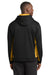 Sport-Tek ST235 Mens Sport-Wick Moisture Wicking Fleece Hooded Sweatshirt Hoodie w/ Pouch Pocket Black/Gold Model Back