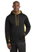 Sport-Tek ST235 Mens Sport-Wick Moisture Wicking Fleece Hooded Sweatshirt Hoodie w/ Pouch Pocket Black/Gold Model Front