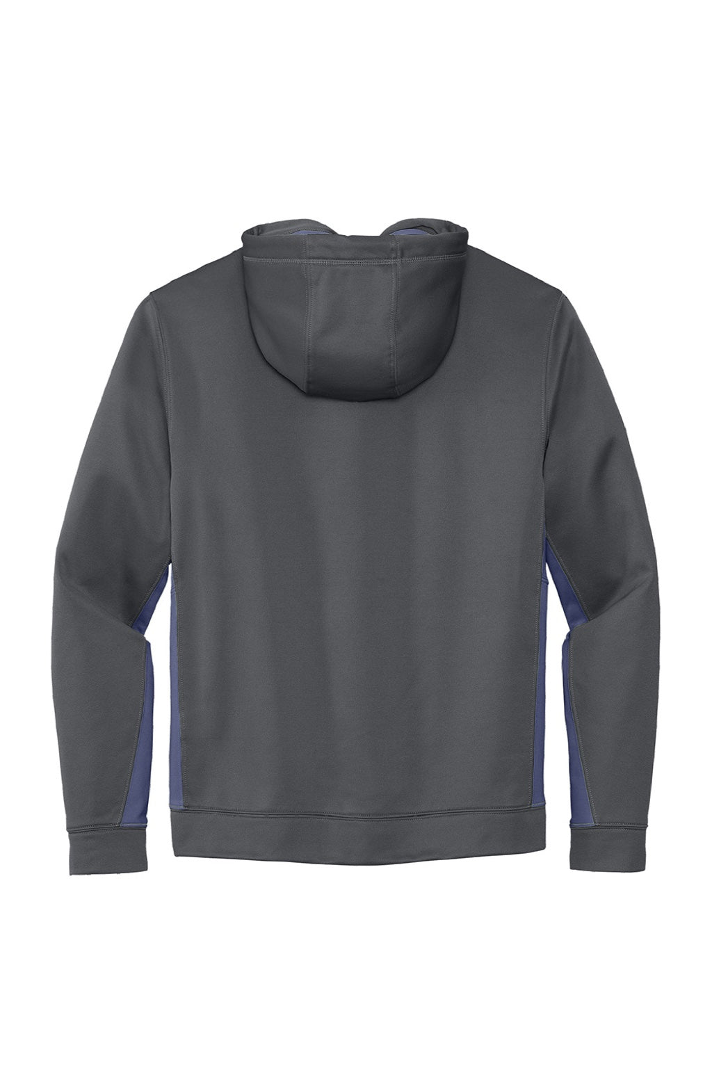 Sport-Tek ST235 Mens Sport-Wick Moisture Wicking Fleece Hooded Sweatshirt Hoodie w/ Pouch Pocket Dark Smoke Grey/Navy Blue Flat Back