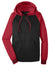 Sport-Tek ST236 Mens Sport-Wick Moisture Wicking Fleece Hooded Sweatshirt Hoodie w/ Pouch Pocket Black/Deep Red Flat Front