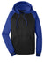 Sport-Tek ST236 Mens Sport-Wick Moisture Wicking Fleece Hooded Sweatshirt Hoodie w/ Pouch Pocket Black/True Royal Blue Flat Front