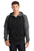 Sport-Tek ST236 Mens Sport-Wick Moisture Wicking Fleece Hooded Sweatshirt Hoodie w/ Pouch Pocket Black/Dark Smoke Grey Model Front