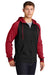 Sport-Tek ST236 Mens Sport-Wick Moisture Wicking Fleece Hooded Sweatshirt Hoodie w/ Pouch Pocket Black/Deep Red Model 3q