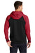 Sport-Tek ST236 Mens Sport-Wick Moisture Wicking Fleece Hooded Sweatshirt Hoodie w/ Pouch Pocket Black/Deep Red Model Back