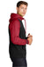 Sport-Tek ST236 Mens Sport-Wick Moisture Wicking Fleece Hooded Sweatshirt Hoodie w/ Pouch Pocket Black/Deep Red Model Side